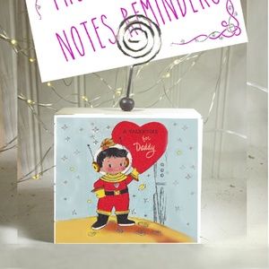 photo holder vintage valentine card "To Daddy